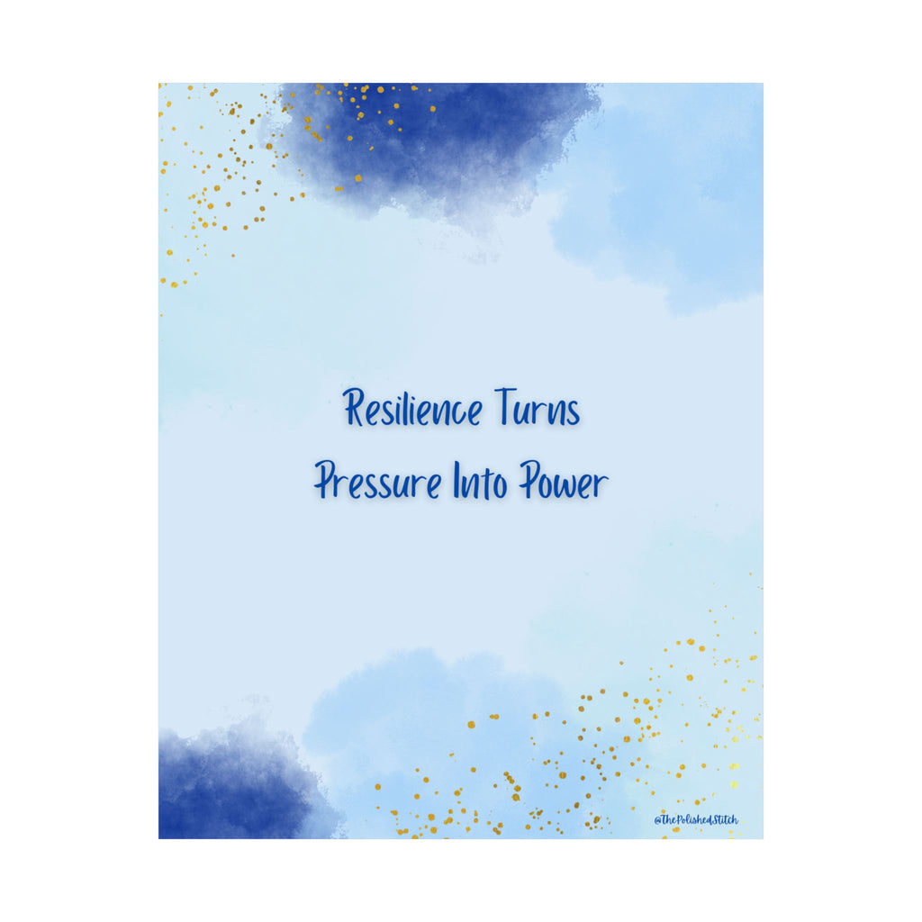 Inspirational Blue & Gold Quote Matte Poster — Vertical Wall Art