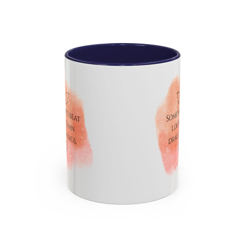 Dragon Hearts Accent Coffee Mug — “Some Hearts Beat Louder Than Dragon Wings”