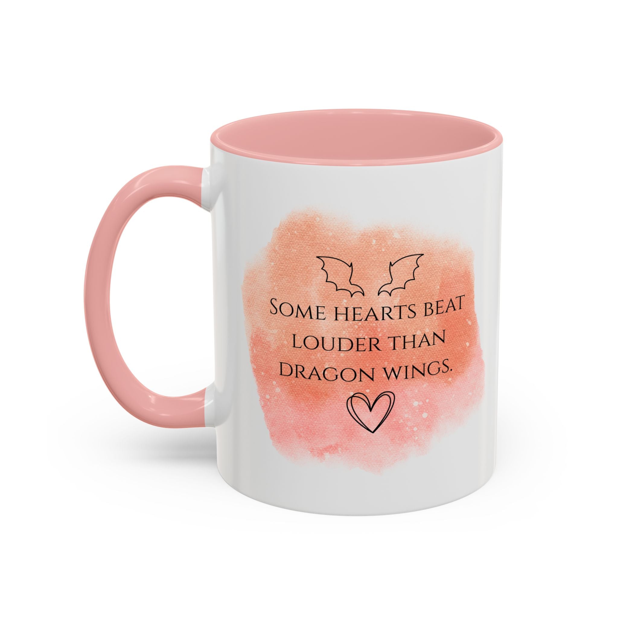 Dragon Hearts Accent Coffee Mug — “Some Hearts Beat Louder Than Dragon Wings”
