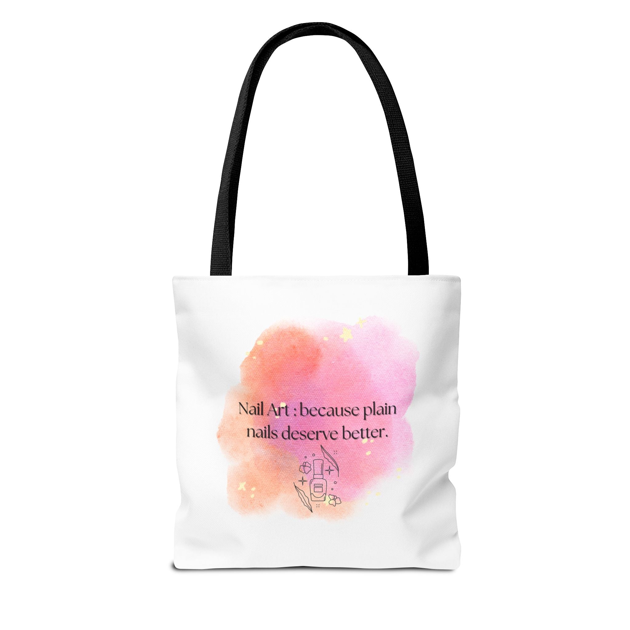 Funny Watercolor Nail Art Tote Bag