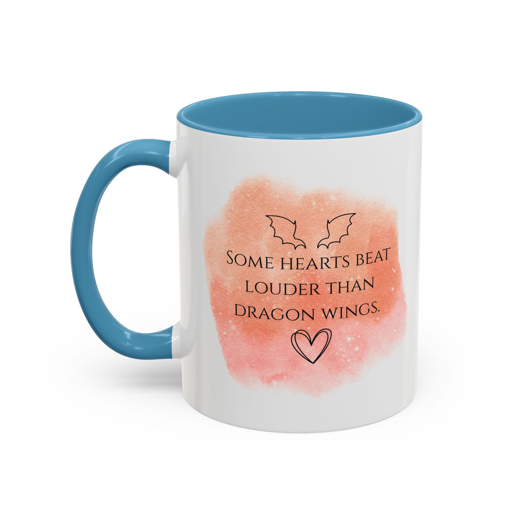 Dragon Hearts Accent Coffee Mug — “Some Hearts Beat Louder Than Dragon Wings”