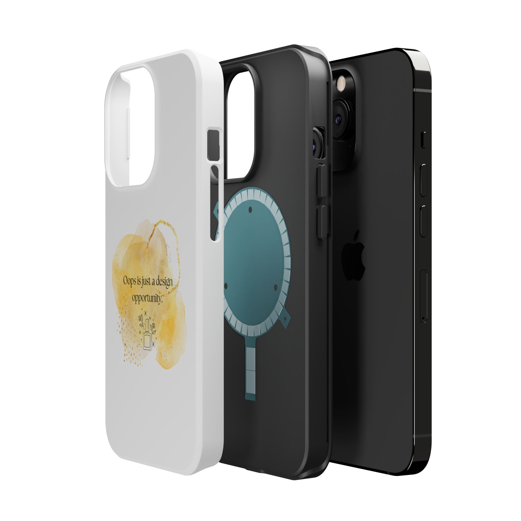 Magnetic Impact-Resistant Phone Case — “Oops is just a design opportunity.” Watercolor Accent