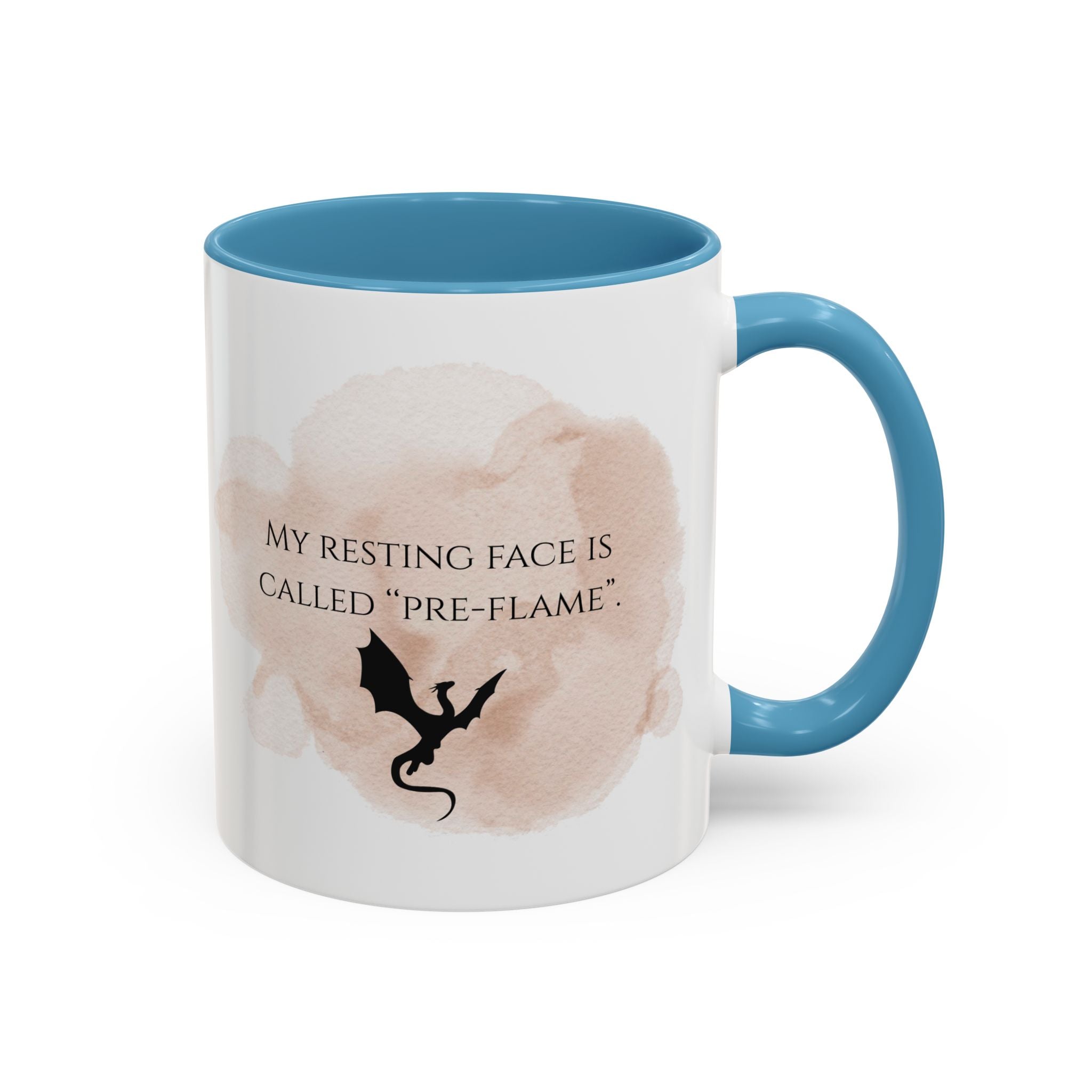 Pre-Flame Dragon Coffee Mug — Funny Resting Face Gift (11/15oz)