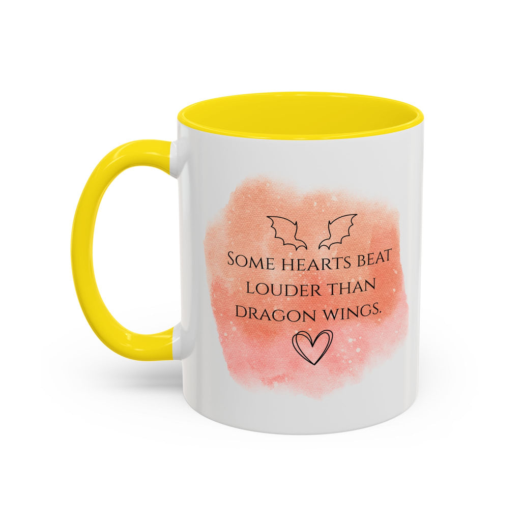 Dragon Hearts Accent Coffee Mug — “Some Hearts Beat Louder Than Dragon Wings”