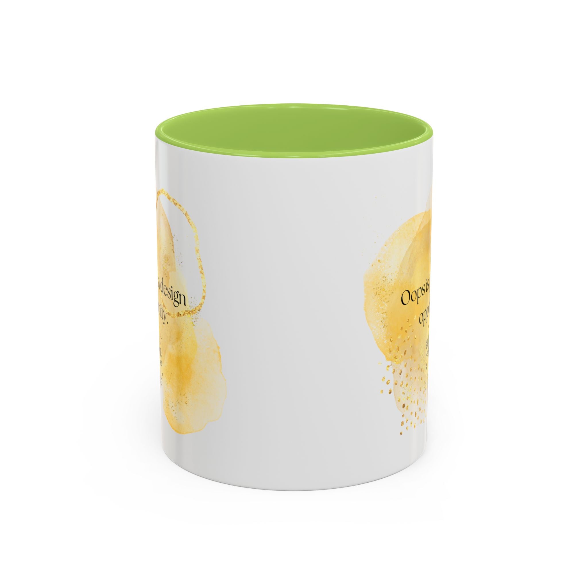 Funny Nail Art Quote Coffee Mug — "Oops is just a design opportunity" Accent Mug