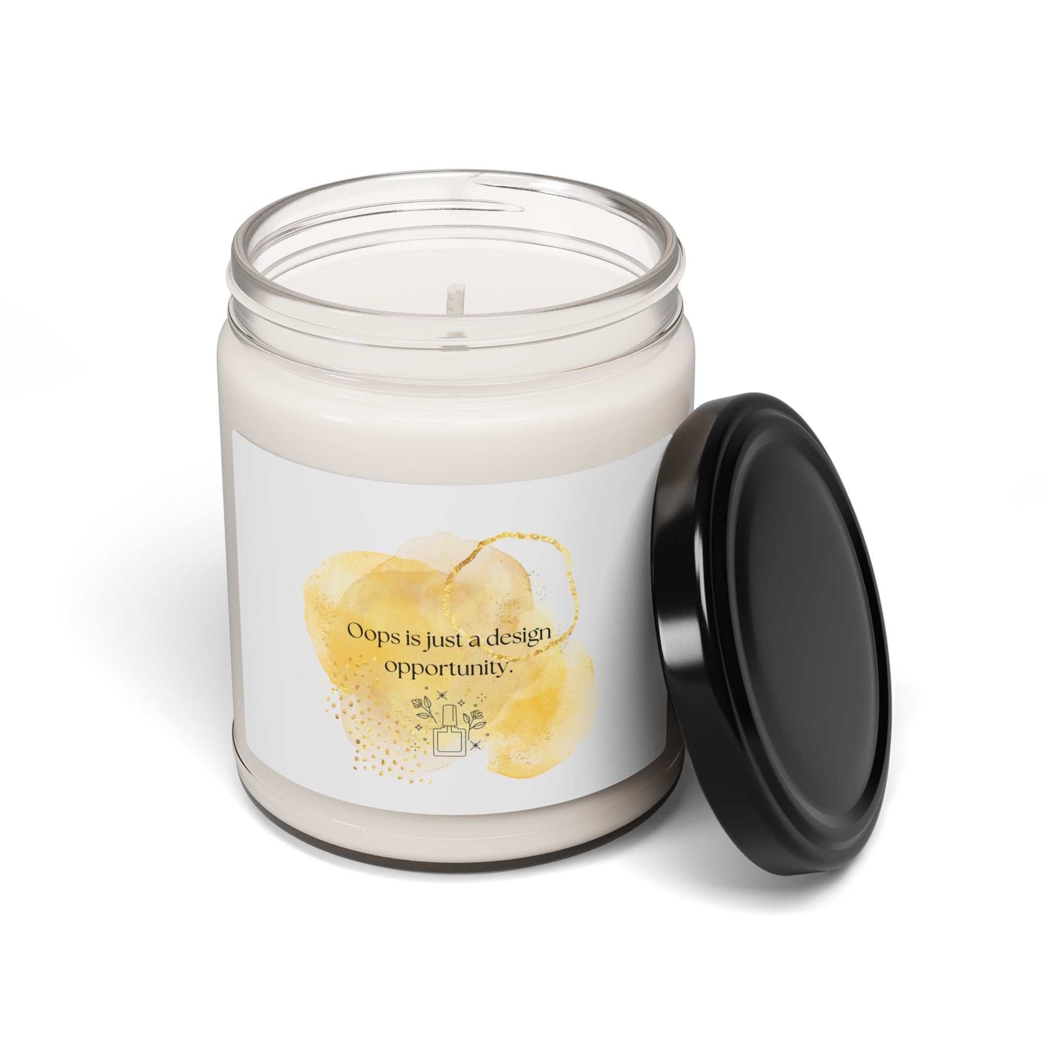 Soy Candle — “Oops is Just a Design Opportunity” Scented Jar (9oz)
