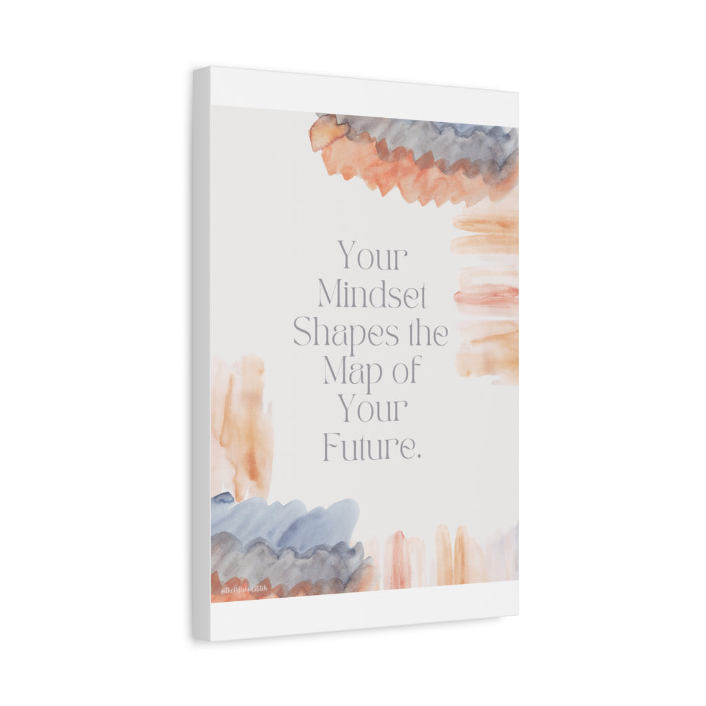 Inspirational Canvas Wall Art — “Your Mindset Shapes the Map of Your Future”