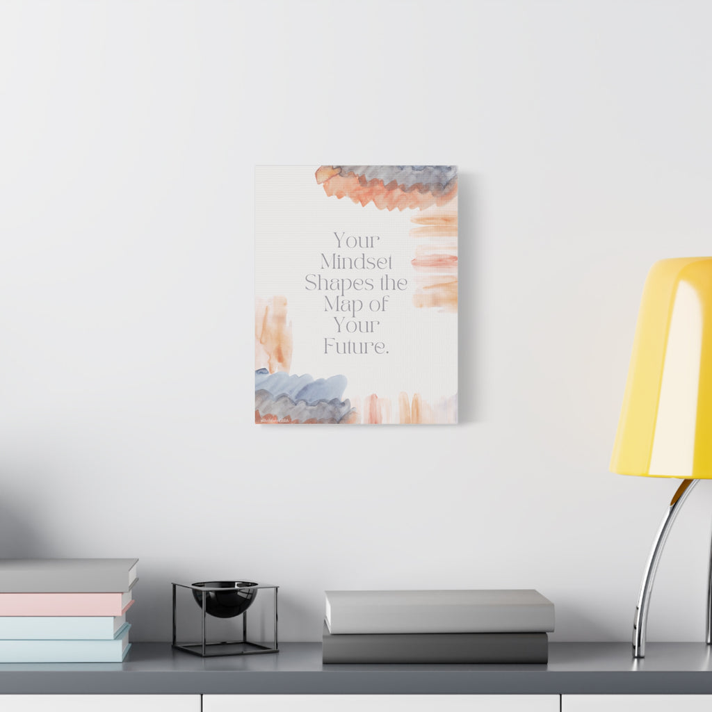 Inspirational Canvas Wall Art — “Your Mindset Shapes the Map of Your Future”