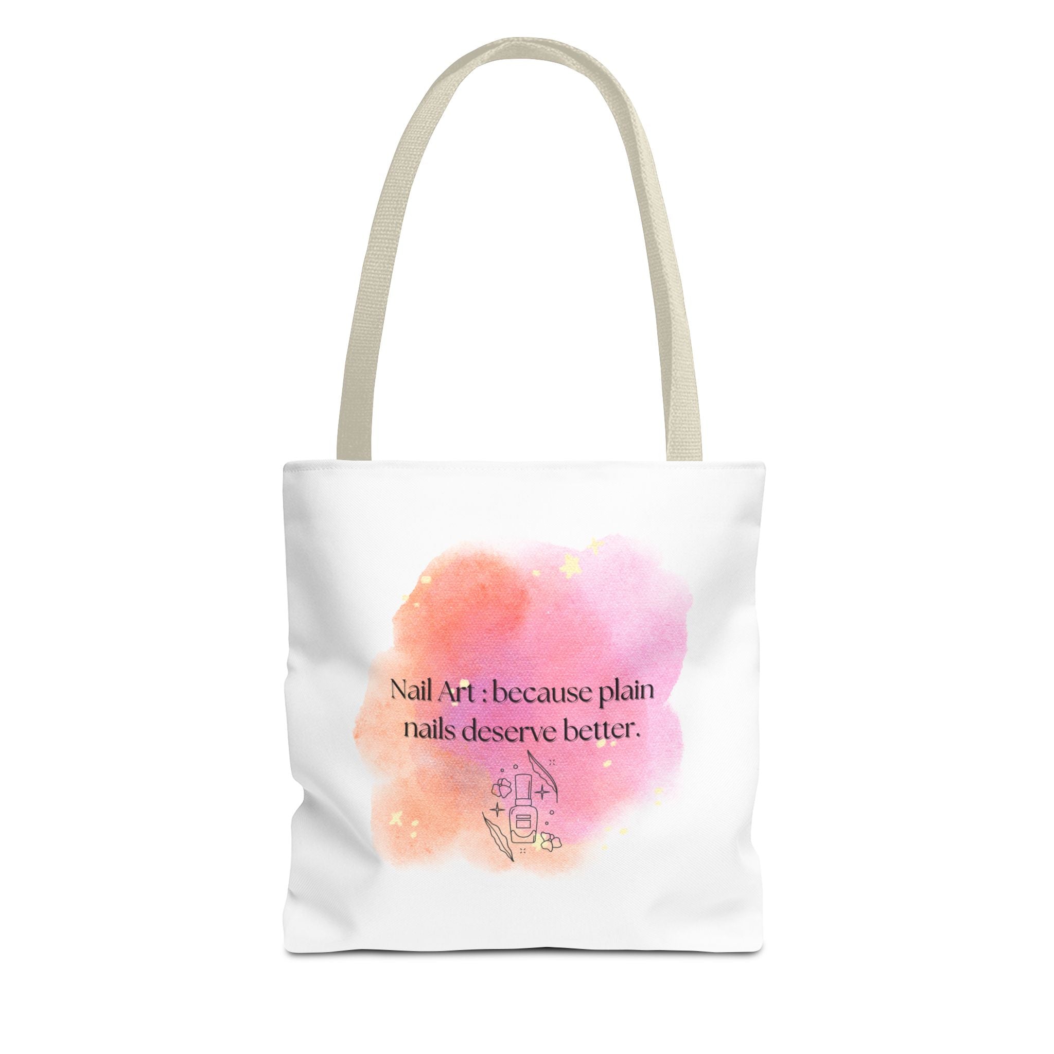 Funny Watercolor Nail Art Tote Bag