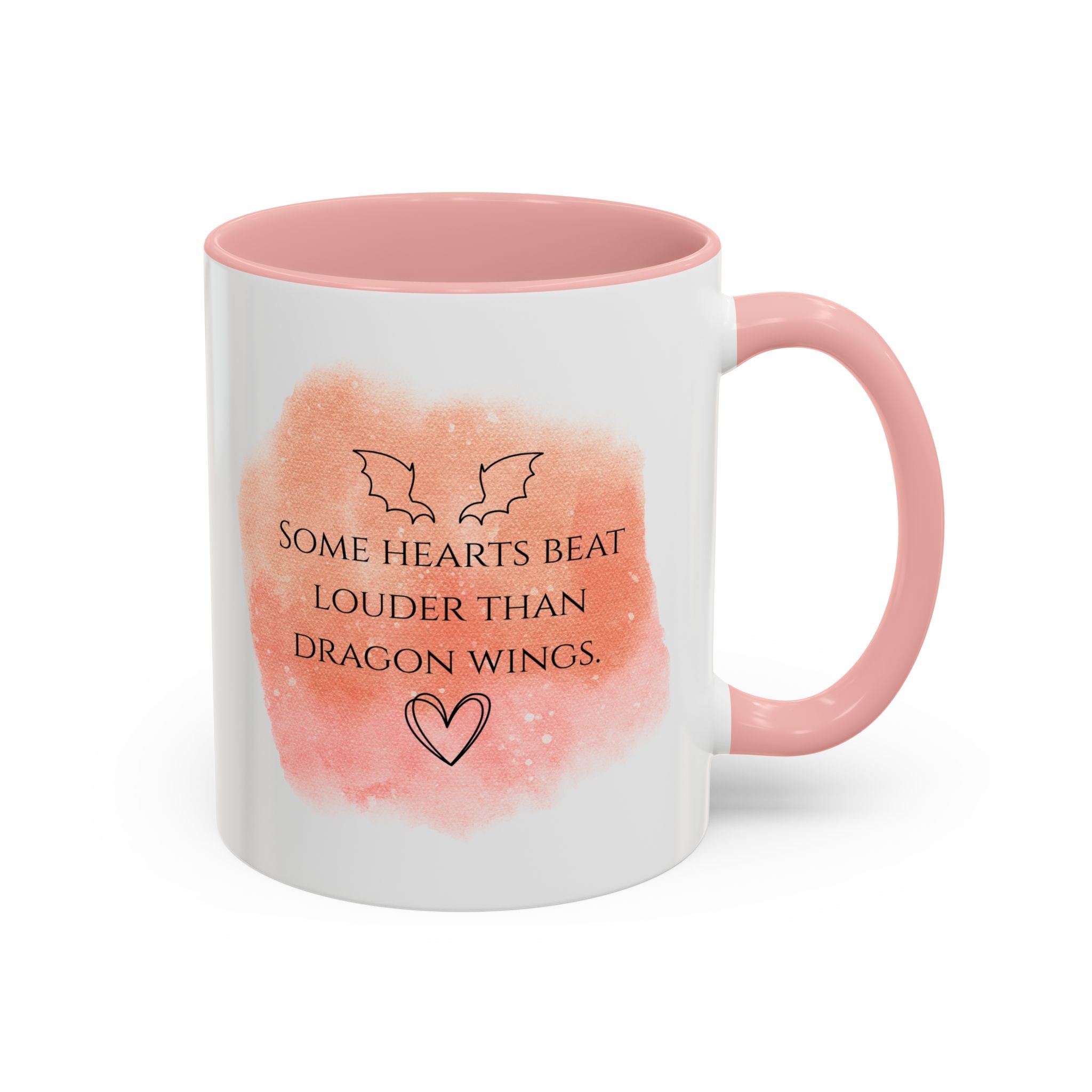 Dragon Hearts Accent Coffee Mug — “Some Hearts Beat Louder Than Dragon Wings”