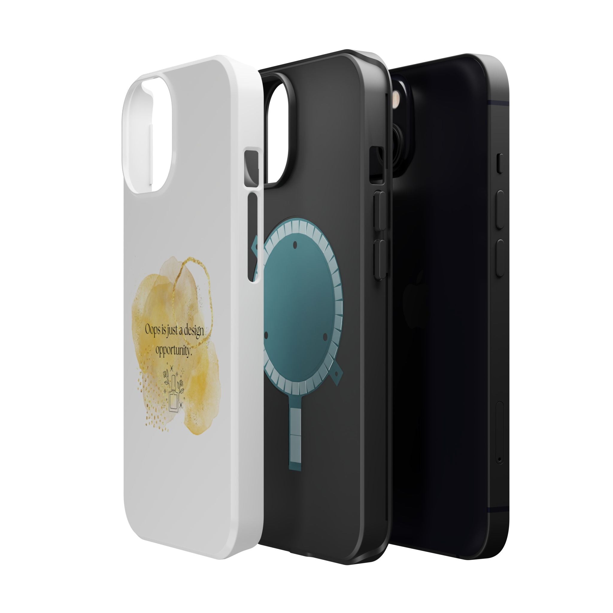 Magnetic Impact-Resistant Phone Case — “Oops is just a design opportunity.” Watercolor Accent