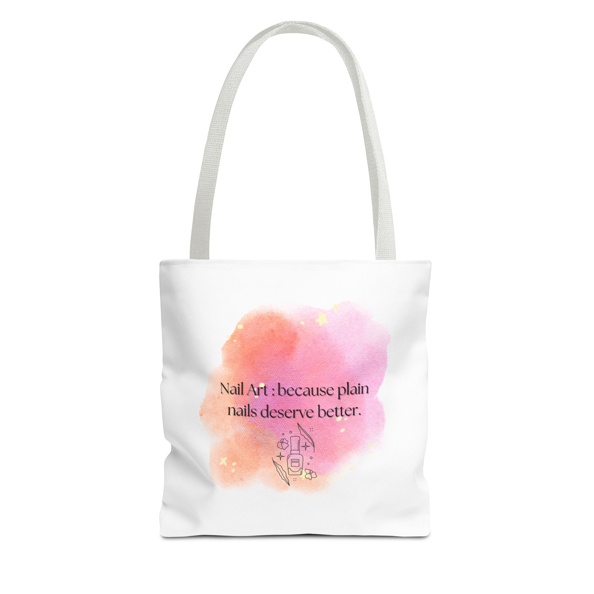 Funny Watercolor Nail Art Tote Bag