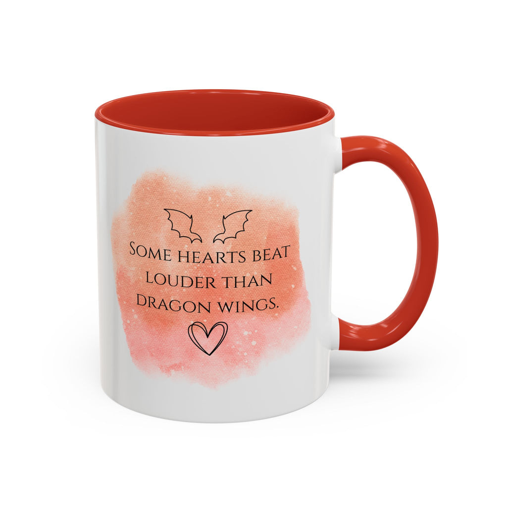 Dragon Hearts Accent Coffee Mug — “Some Hearts Beat Louder Than Dragon Wings”