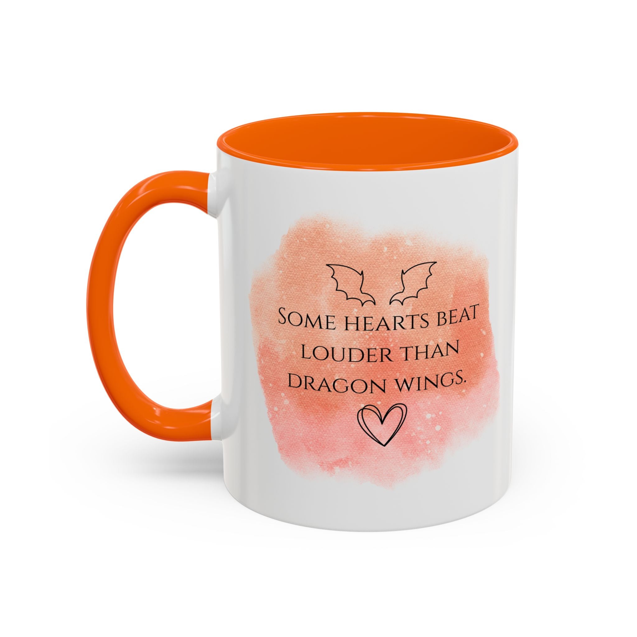 Dragon Hearts Accent Coffee Mug — “Some Hearts Beat Louder Than Dragon Wings”