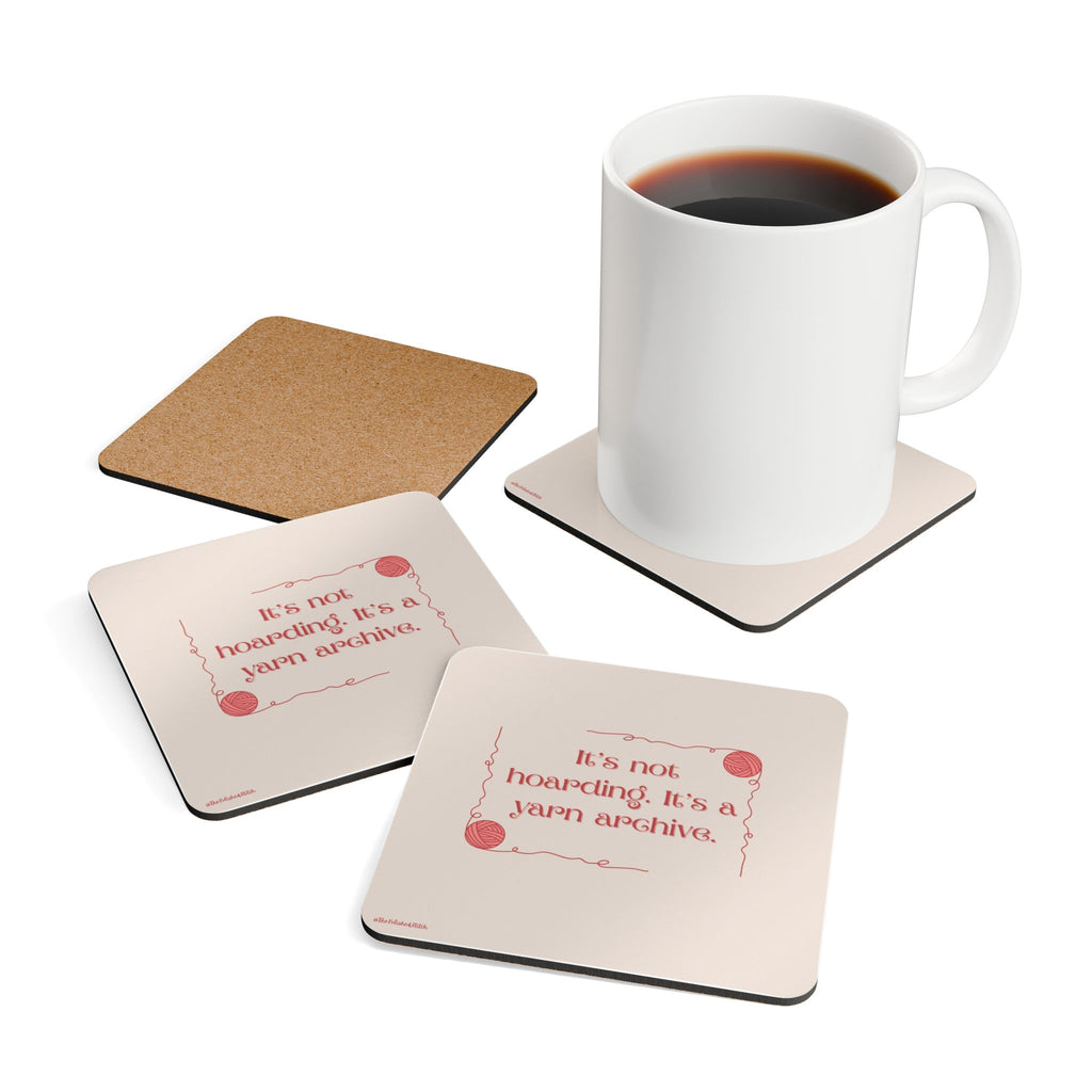 Yarn Archive Cork Coaster Set — "It's not hoarding. It's a yarn archive."