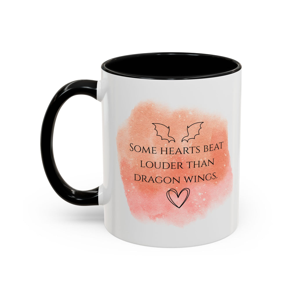 Dragon Hearts Accent Coffee Mug — “Some Hearts Beat Louder Than Dragon Wings”