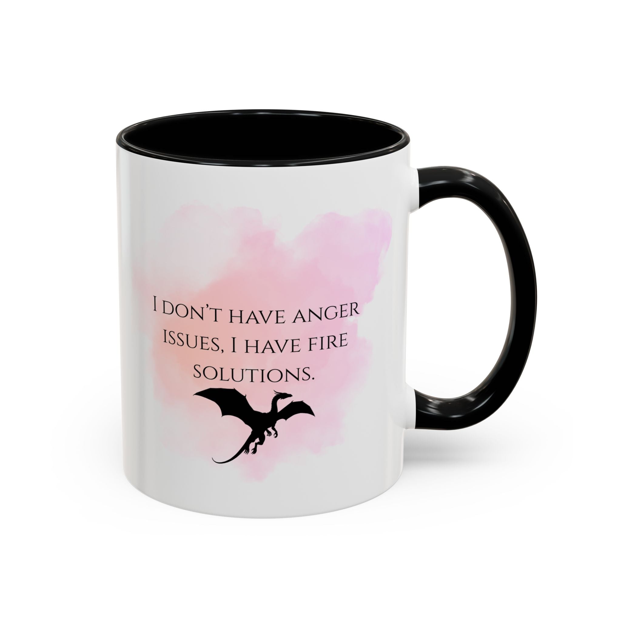 Dragon Coffee Mug — “I Don't Have Anger Issues, I Have Fire Solutions” Accent Mug