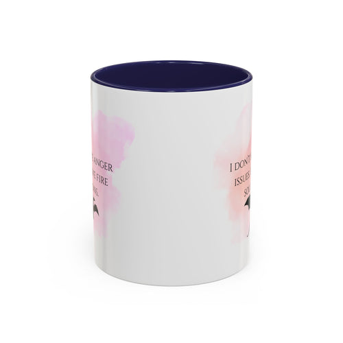 Dragon Coffee Mug — “I Don't Have Anger Issues, I Have Fire Solutions” Accent Mug