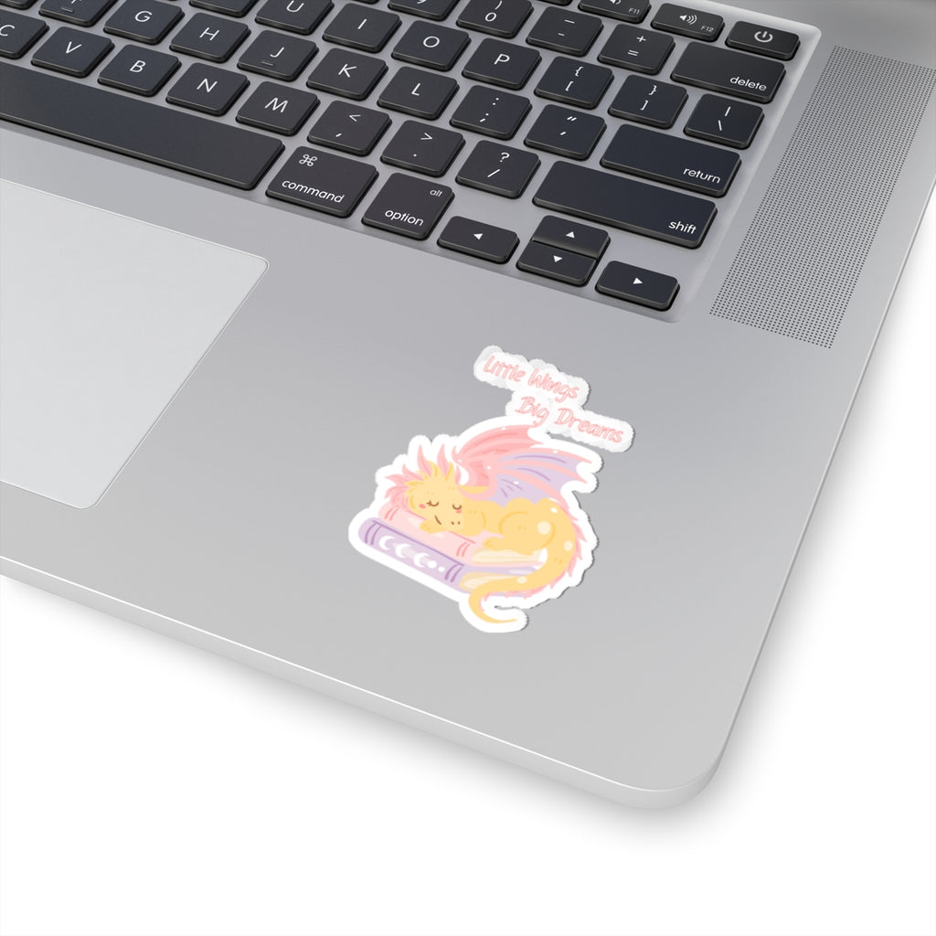 Kiss-Cut Sticker — "Little Wings Big Dreams" Sleeping Dragon Sticker