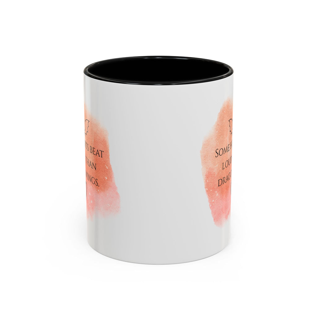Dragon Hearts Accent Coffee Mug — “Some Hearts Beat Louder Than Dragon Wings”