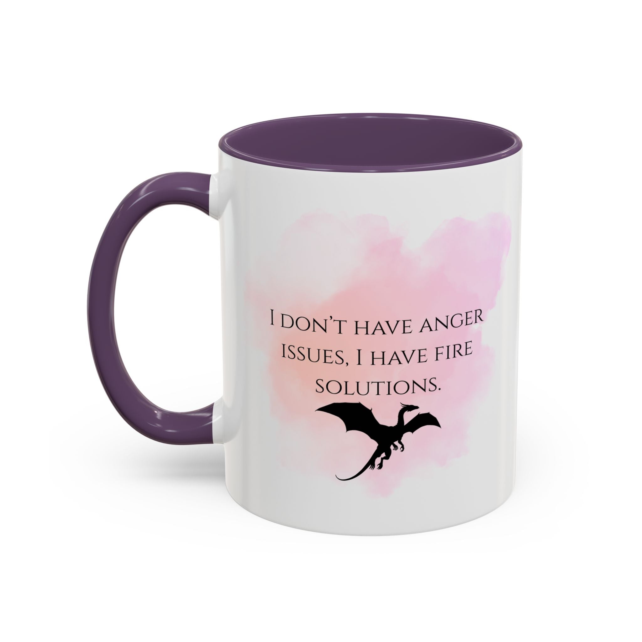 Dragon Coffee Mug — “I Don't Have Anger Issues, I Have Fire Solutions” Accent Mug