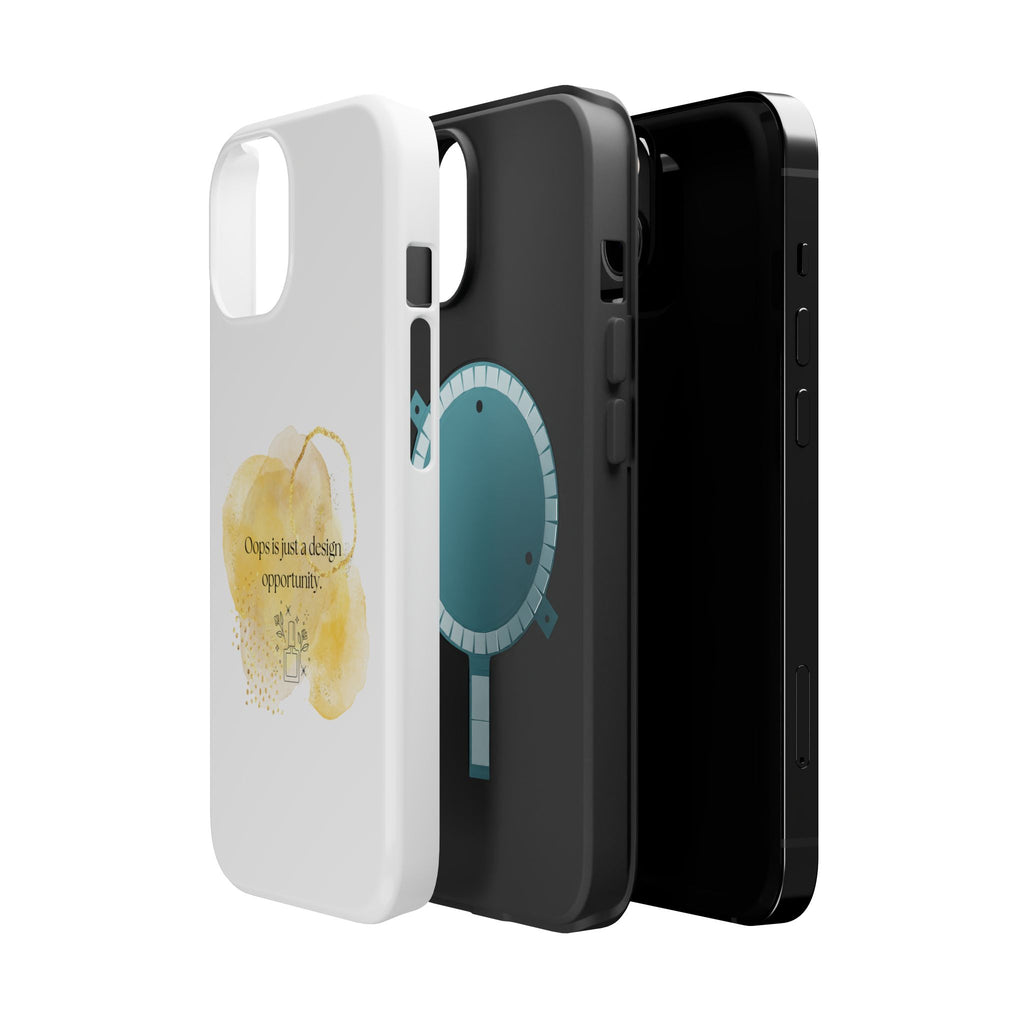 Magnetic Impact-Resistant Phone Case — “Oops is just a design opportunity.” Watercolor Accent