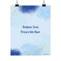 Inspirational Blue & Gold Quote Matte Poster — Vertical Wall Art