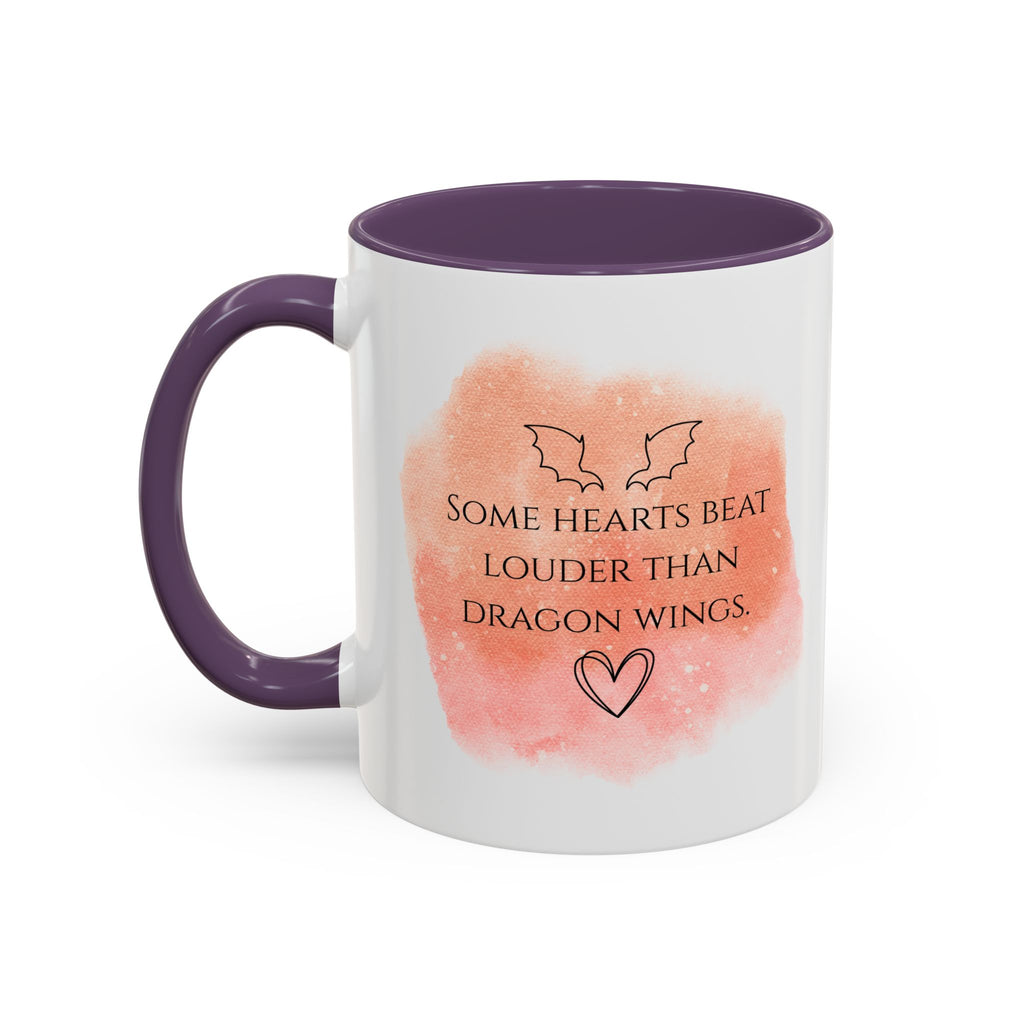 Dragon Hearts Accent Coffee Mug — “Some Hearts Beat Louder Than Dragon Wings”