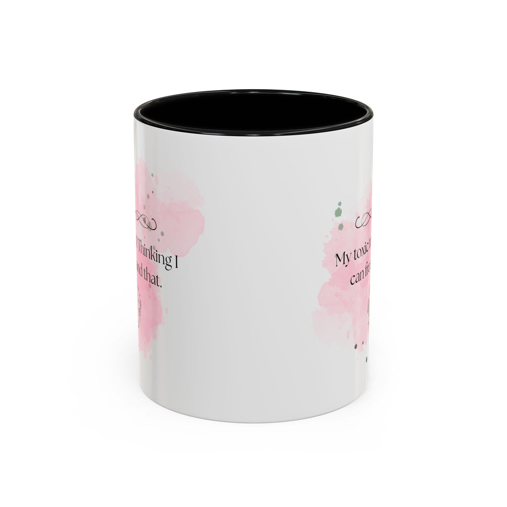 Funny Sarcastic Coffee Mug - "My Toxic Trait? Thinking I Can Freehand That" Accent Mug