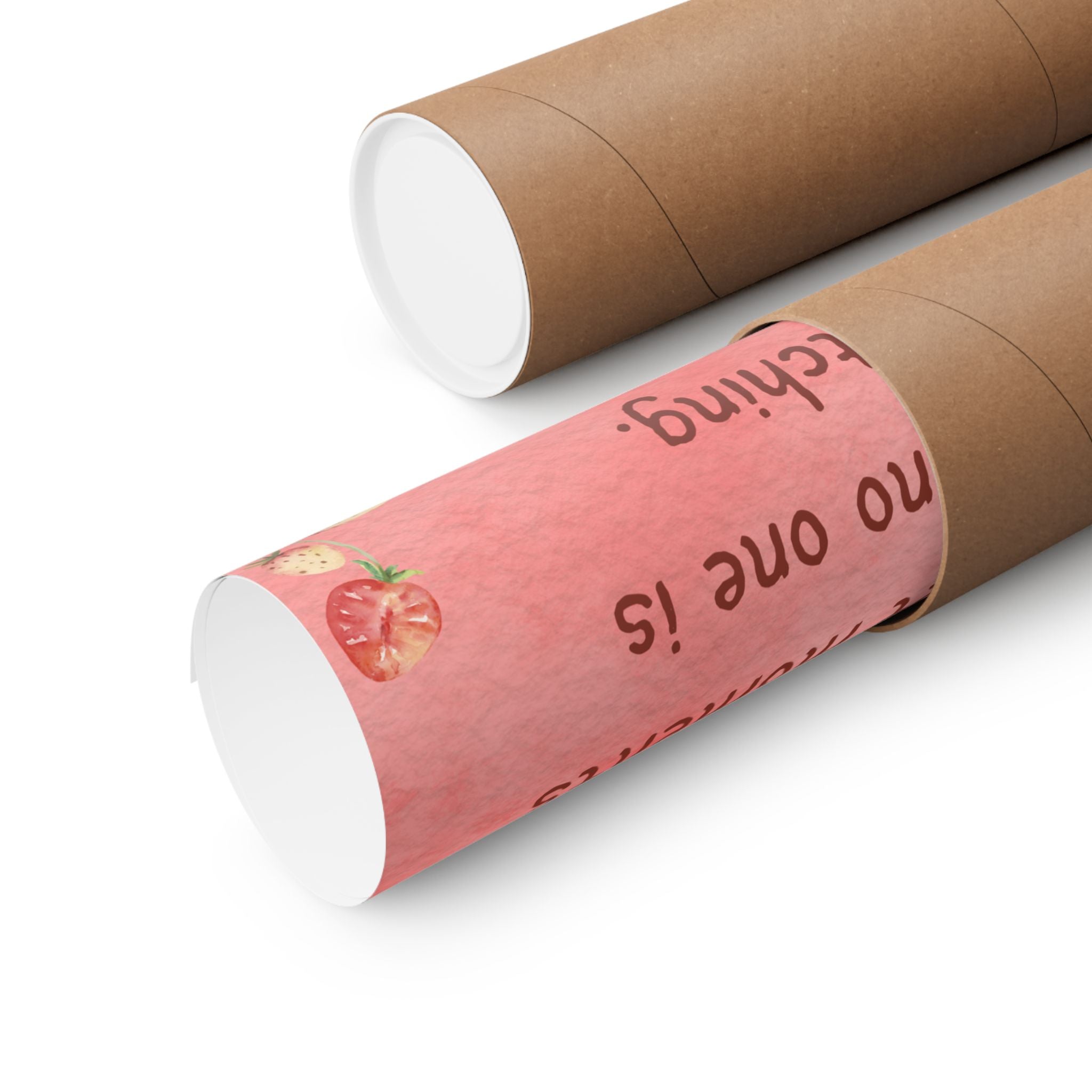 Motivational Strawberry Watercolor Poster — "Courage is built in the quiet moments when no one is watching."