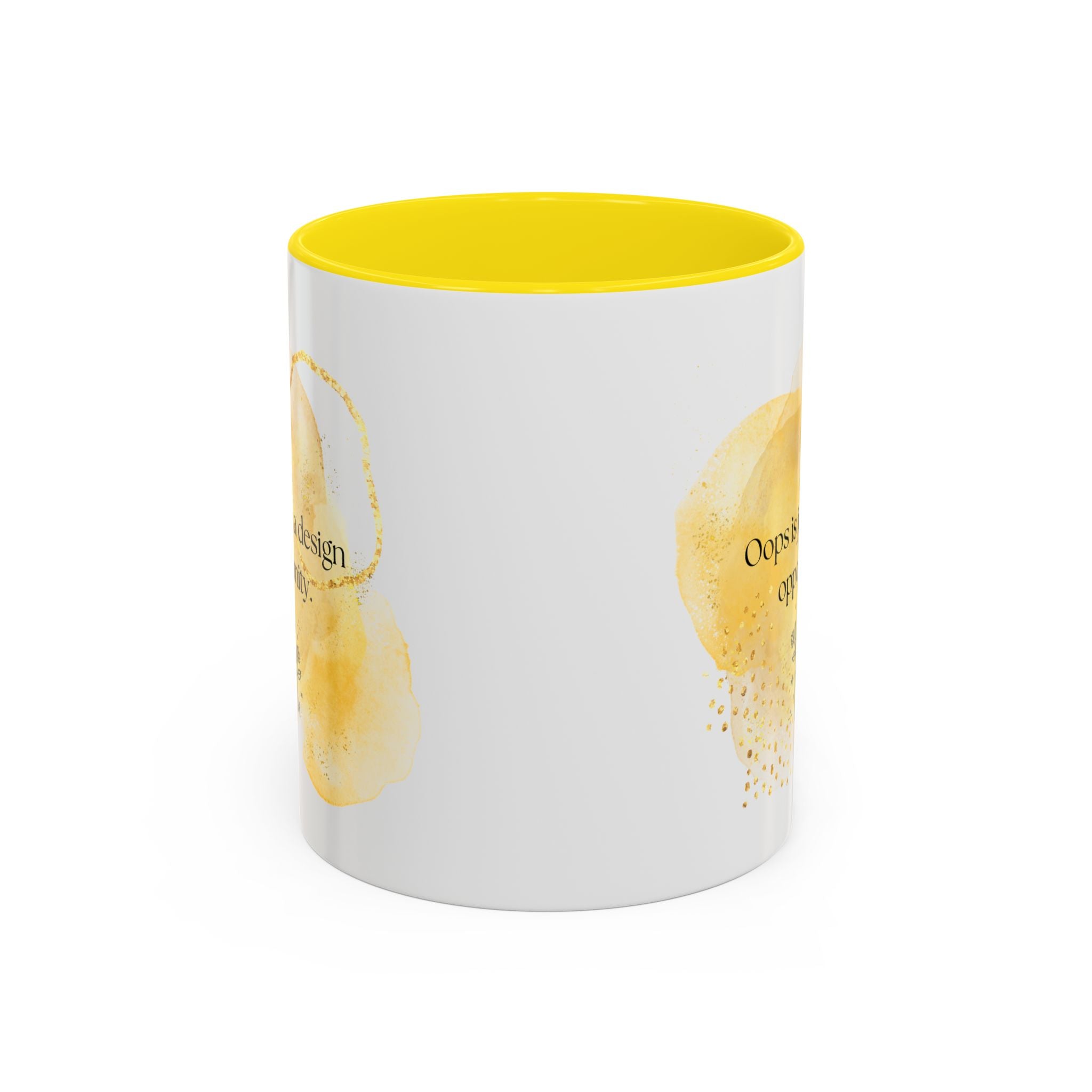 Funny Nail Art Quote Coffee Mug — "Oops is just a design opportunity" Accent Mug