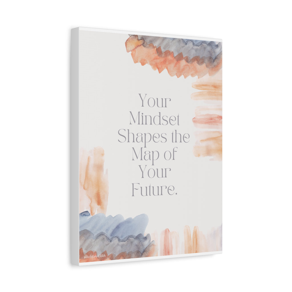 Inspirational Canvas Wall Art — “Your Mindset Shapes the Map of Your Future”