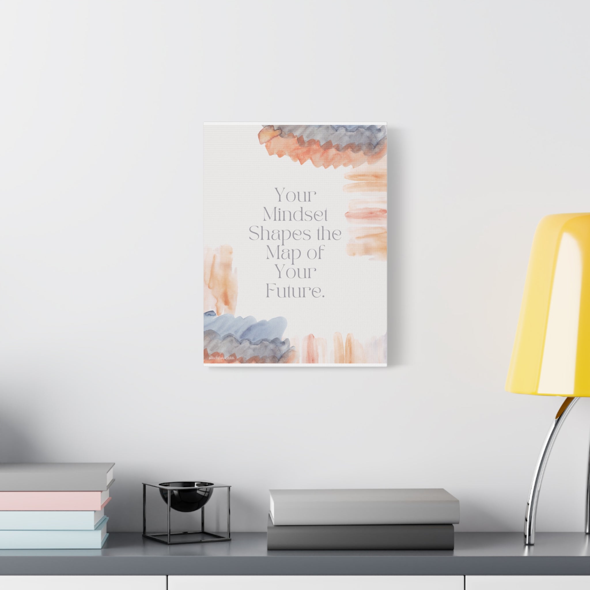 Inspirational Canvas Wall Art — “Your Mindset Shapes the Map of Your Future”