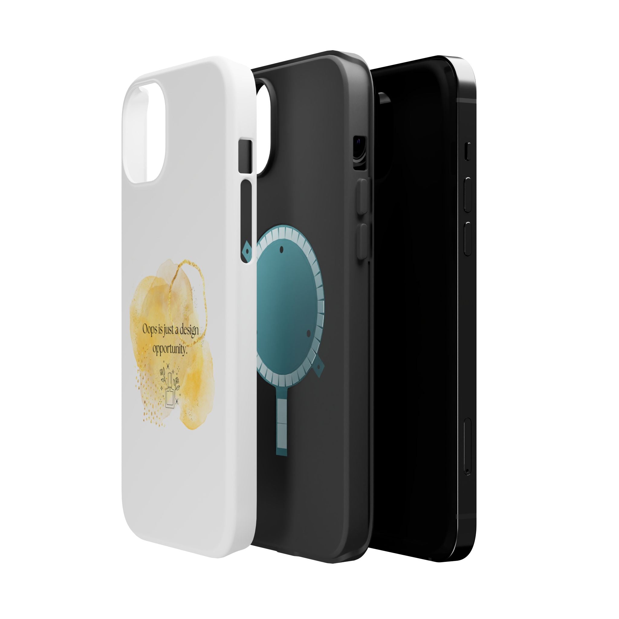 Magnetic Impact-Resistant Phone Case — “Oops is just a design opportunity.” Watercolor Accent