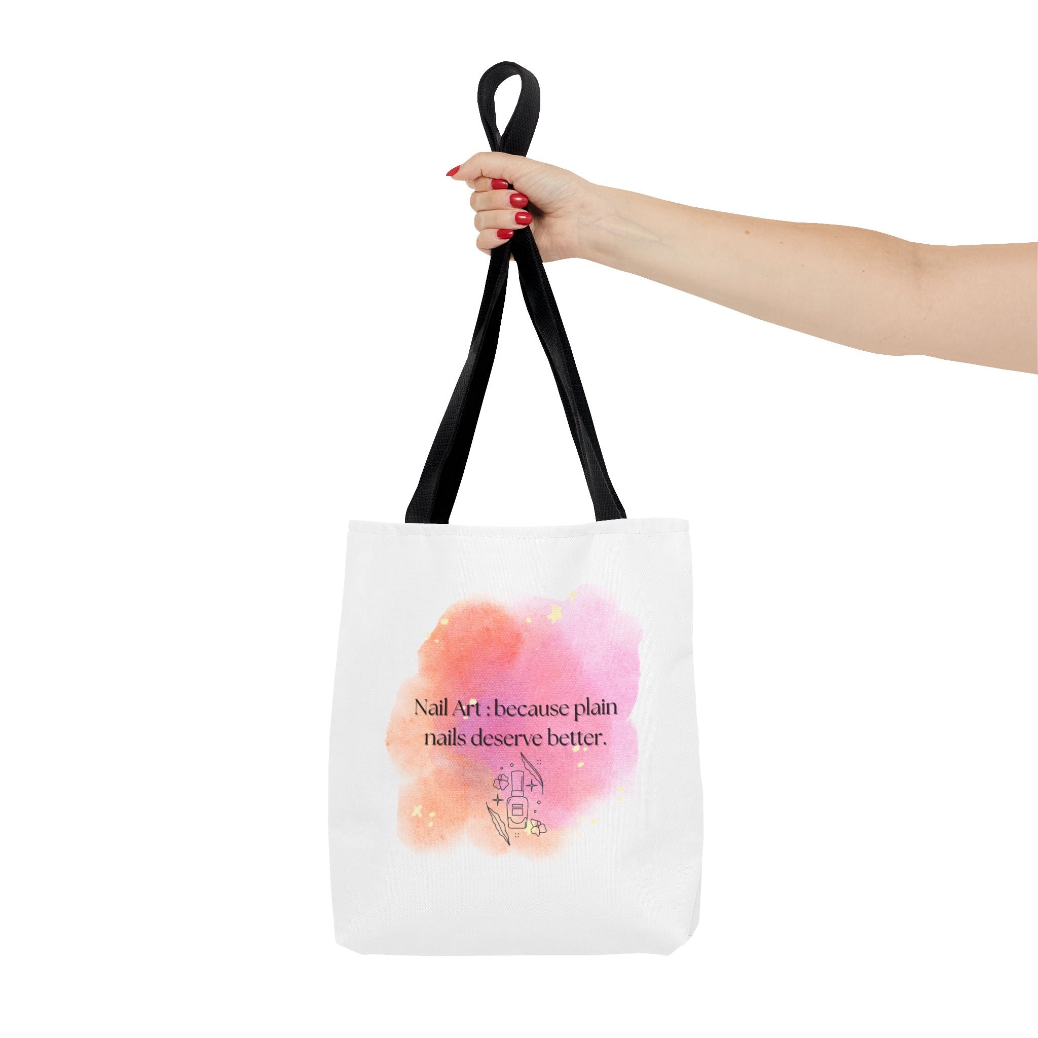 Funny Watercolor Nail Art Tote Bag