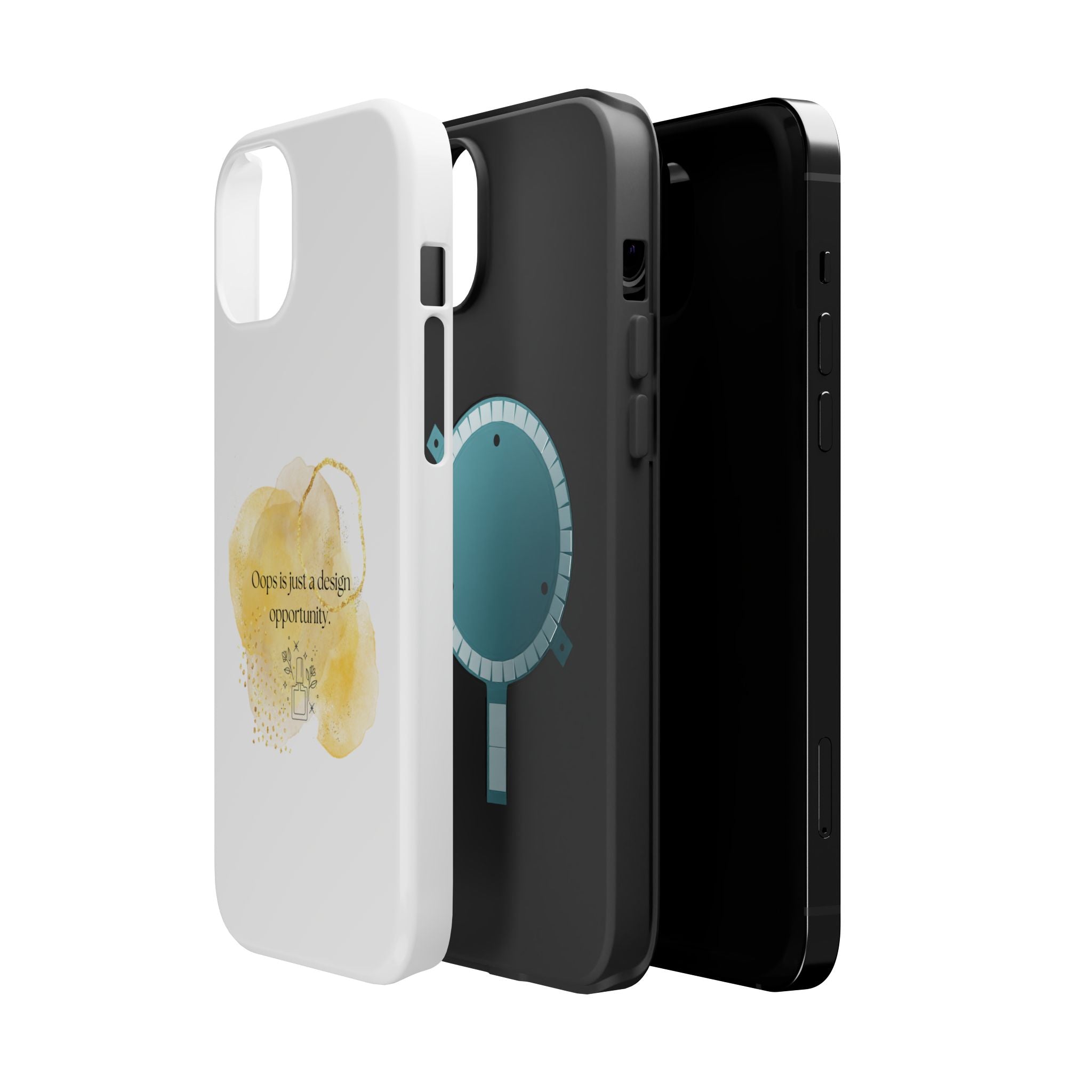 Magnetic Impact-Resistant Phone Case — “Oops is just a design opportunity.” Watercolor Accent