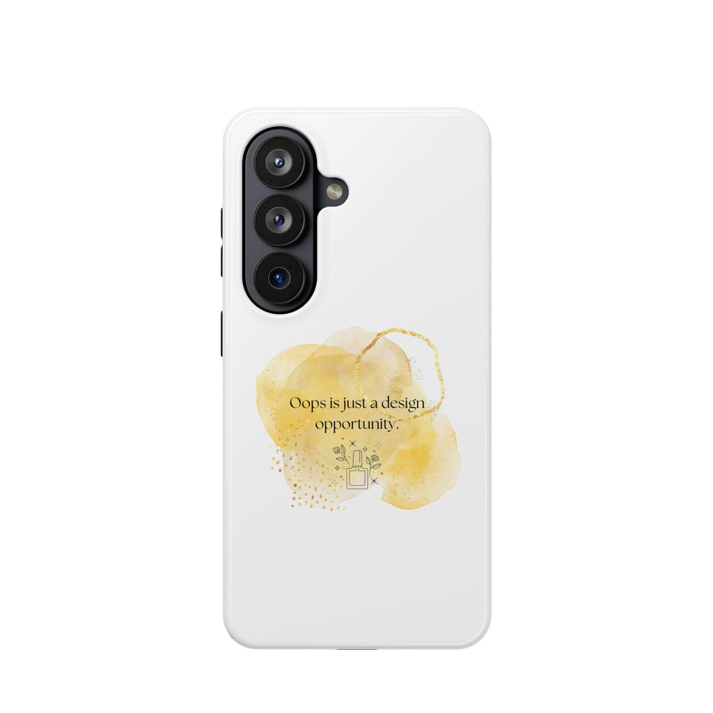 Magnetic Impact-Resistant Phone Case — “Oops is just a design opportunity.” Watercolor Accent