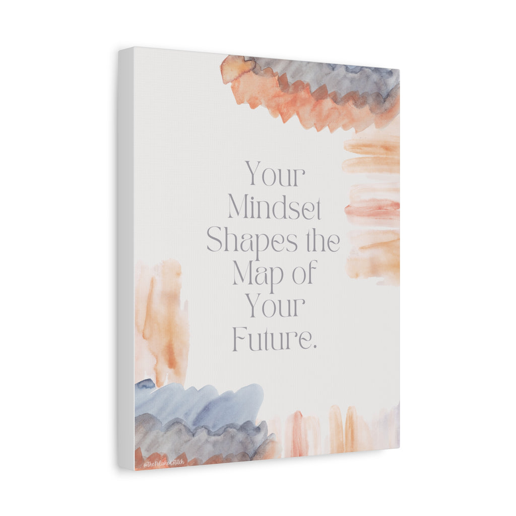 Inspirational Canvas Wall Art — “Your Mindset Shapes the Map of Your Future”