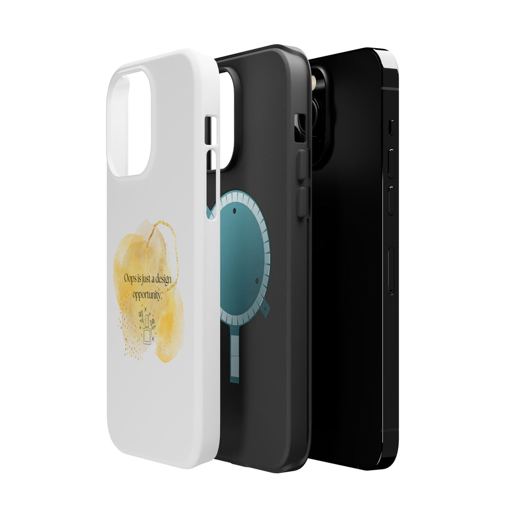 Magnetic Impact-Resistant Phone Case — “Oops is just a design opportunity.” Watercolor Accent