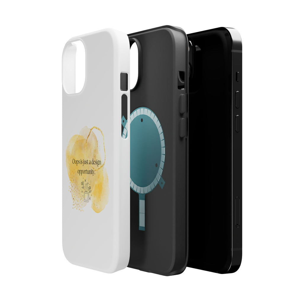 Magnetic Impact-Resistant Phone Case — “Oops is just a design opportunity.” Watercolor Accent