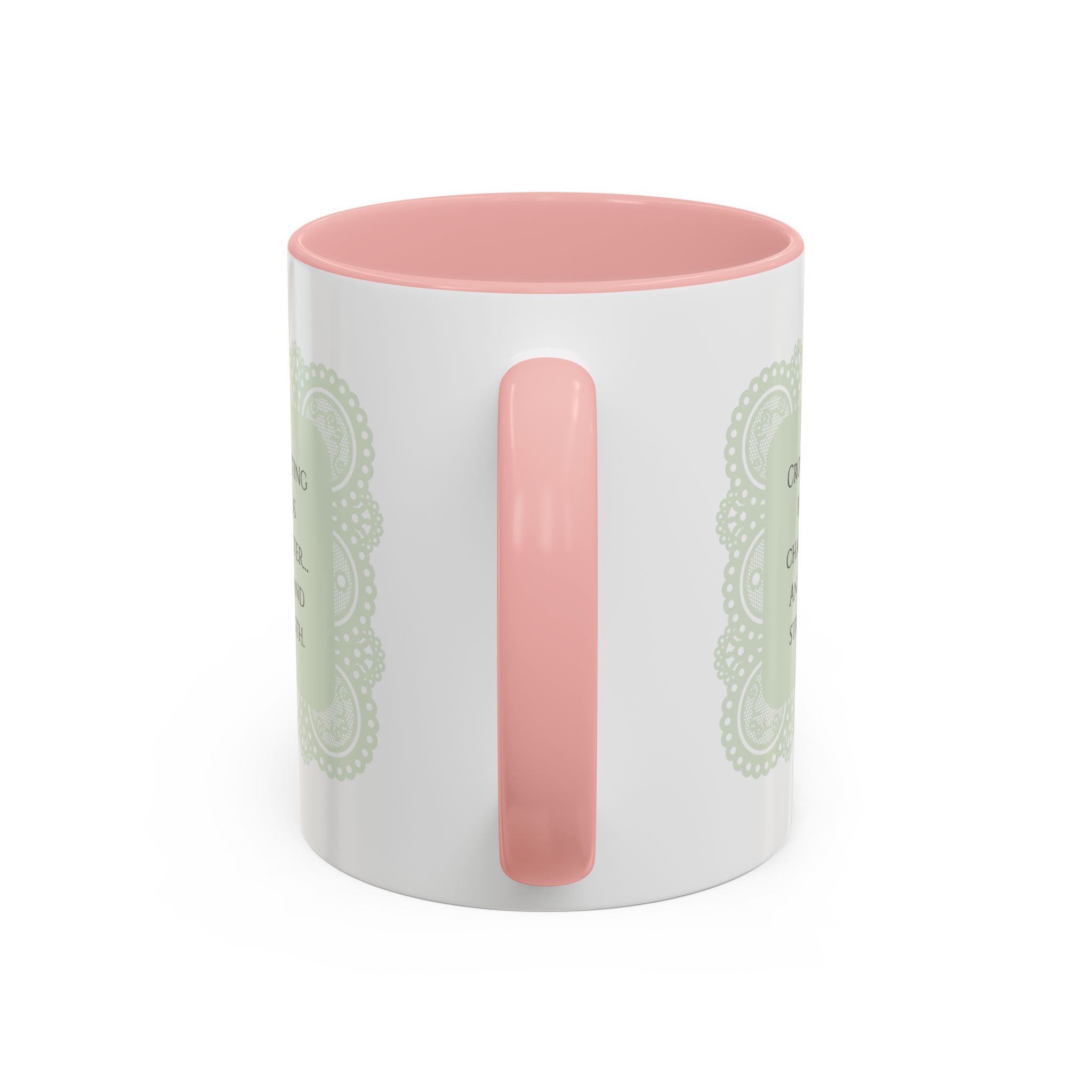 Funny Crochet Quote Accent Coffee Mug — Pastel Yarn Lover Gift (11/15oz)