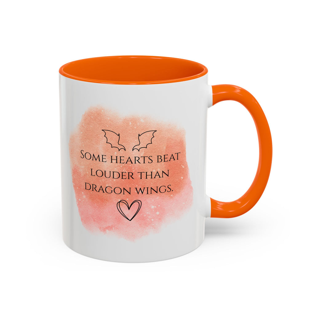 Dragon Hearts Accent Coffee Mug — “Some Hearts Beat Louder Than Dragon Wings”