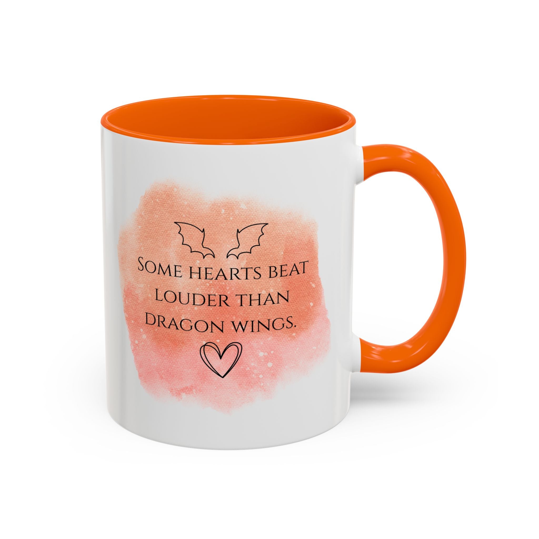 Dragon Hearts Accent Coffee Mug — “Some Hearts Beat Louder Than Dragon Wings”