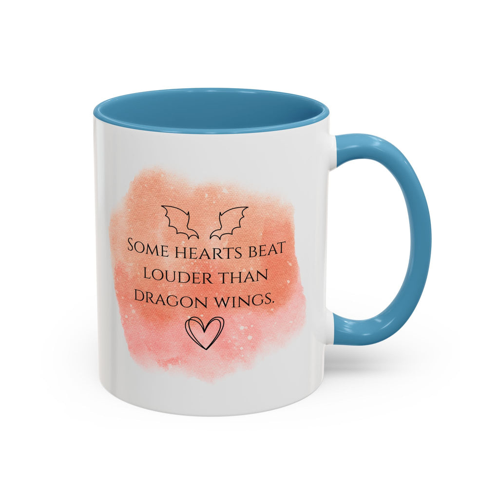 Dragon Hearts Accent Coffee Mug — “Some Hearts Beat Louder Than Dragon Wings”