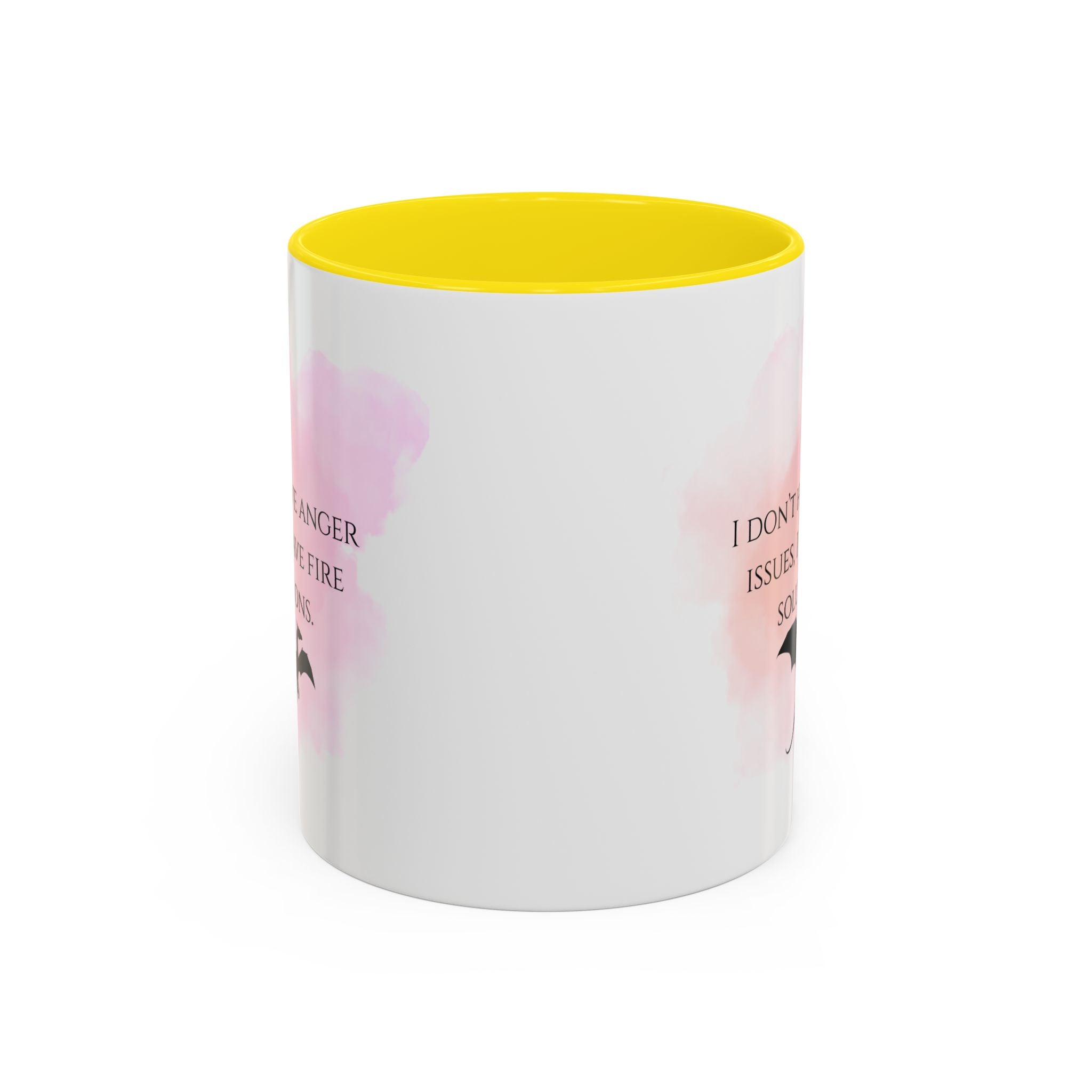 Dragon Coffee Mug — “I Don't Have Anger Issues, I Have Fire Solutions” Accent Mug
