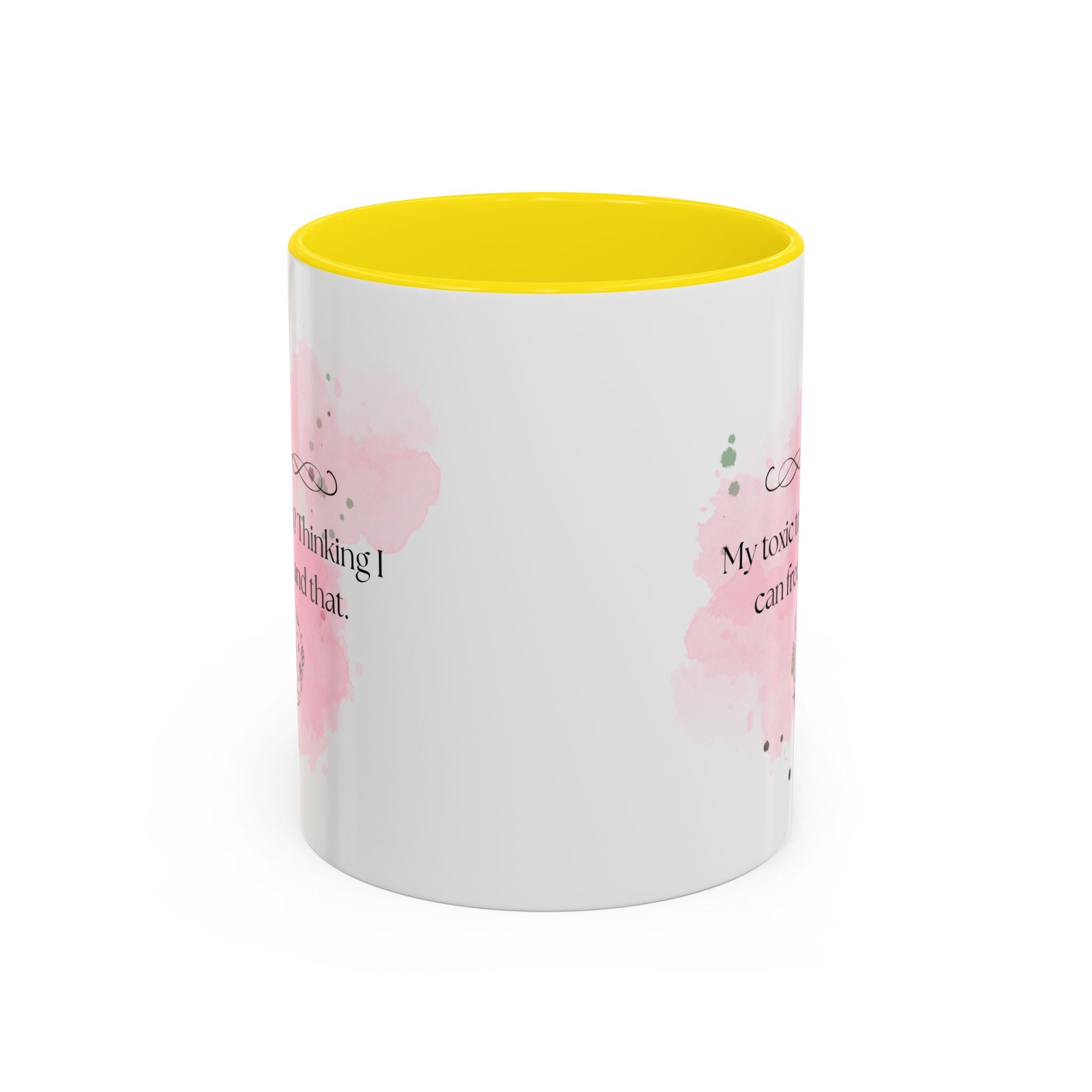 Funny Sarcastic Coffee Mug - "My Toxic Trait? Thinking I Can Freehand That" Accent Mug