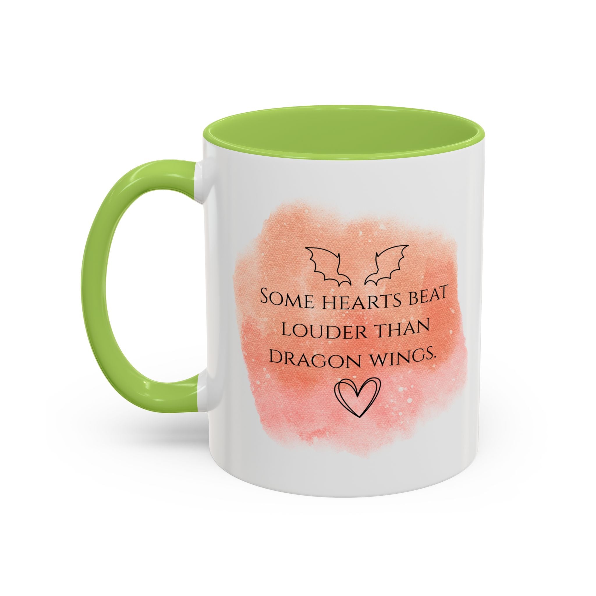 Dragon Hearts Accent Coffee Mug — “Some Hearts Beat Louder Than Dragon Wings”