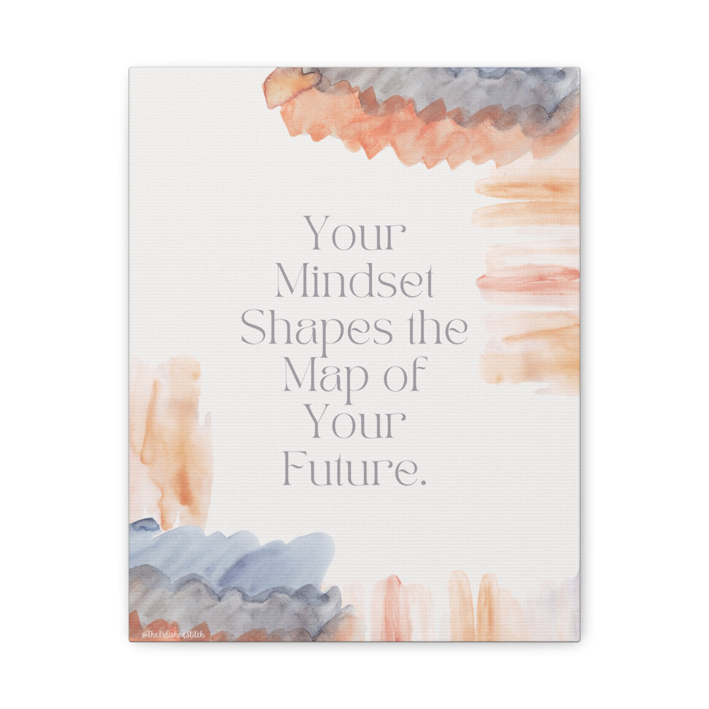 Inspirational Canvas Wall Art — “Your Mindset Shapes the Map of Your Future”