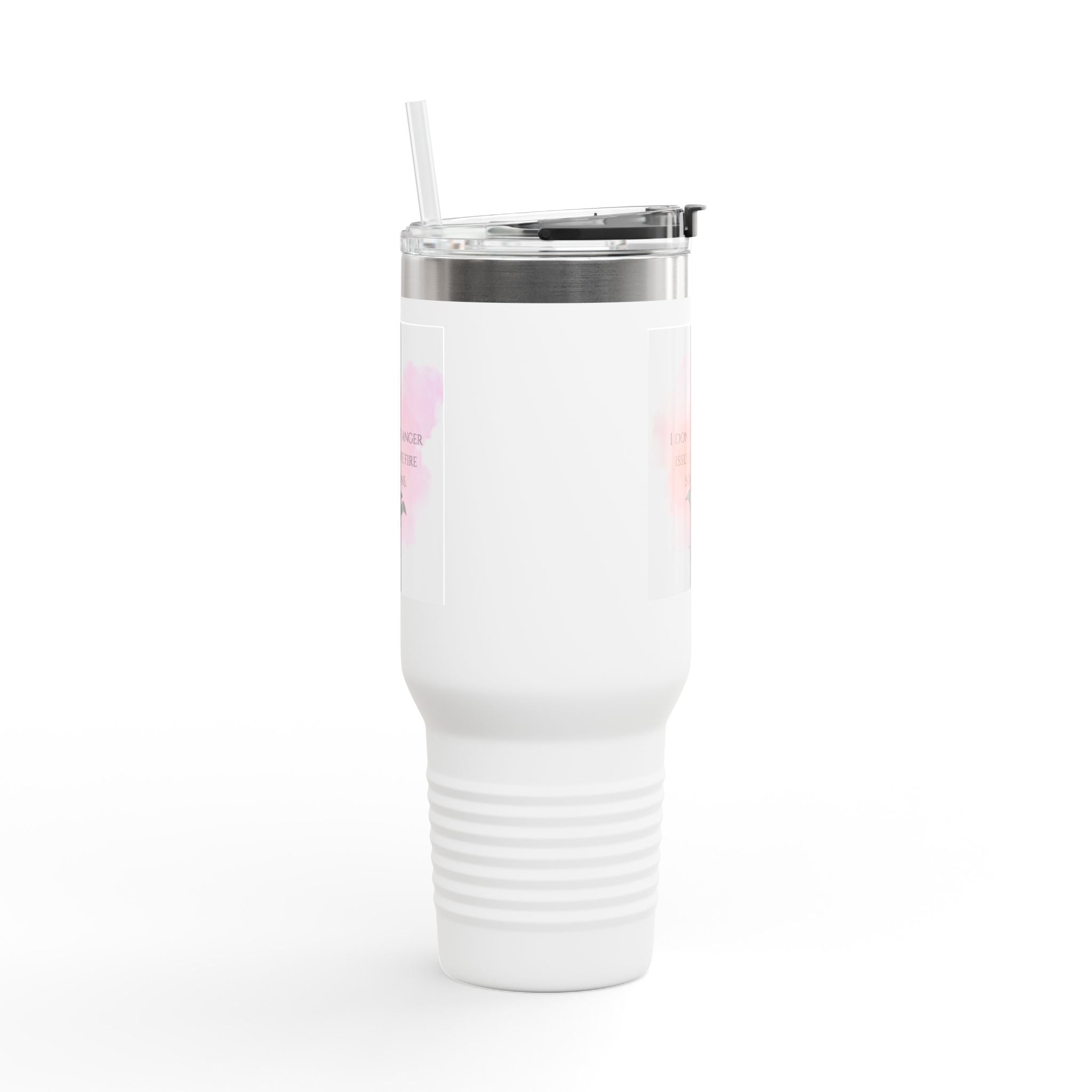 40oz Insulated Travel Mug — “I Don’t Have Anger Issues, I Have Fire Solutions” Dragon Design