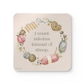 Knitting Coaster Set — “I Count Stitches Instead of Sheep” Cork Drink Coasters